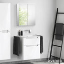Duravit ME by Starck washbasin with ineo5 vanity unit with recessed handles and mirror cabinet