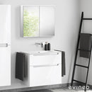 Duravit ME by Starck washbasin with ineo5 vanity unit with recessed handles and mirror cabinet