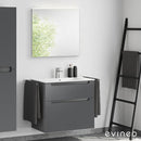 Duravit ME by Starck washbasin with ineo5 vanity unit with recessed handle and mirror