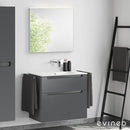 Duravit ME by Starck washbasin with ineo5 vanity unit with recessed handle and mirror