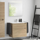 Duravit ME by Starck washbasin with ineo5 vanity unit with recessed handle and mirror