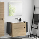 Duravit ME by Starck washbasin with ineo5 vanity unit with recessed handle and mirror