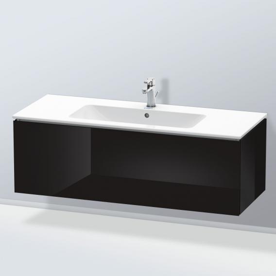 Duravit ME by Starck washbasin with L-Cube vanity unit with 1 pull-out compartment, with interior system in walnut