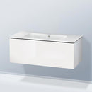 Duravit ME by Starck washbasin with L-Cube vanity unit with 1 pull-out compartment, with interior system in maple