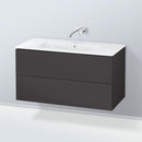 Duravit ME by Starck washbasin with L-Cube vanity unit with 2 pull-out compartments, with interior system in maple