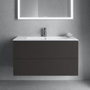 Duravit ME by Starck washbasin with L-Cube vanity unit with 2 pull-out compartments, with interior system in maple