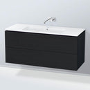 Duravit ME by Starck washbasin with L-Cube vanity unit with 2 pull-out compartments, with interior system in maple
