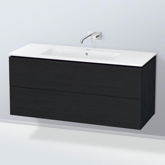 Starck 的 Duravit ME 洗臉盆，配有 L-Cube 梳妝台，附 2 個拉出式隔間，內部系統為楓木