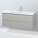 Duravit ME by Starck washbasin with L-Cube vanity unit with 2 pull-out compartments, with interior system in maple