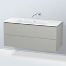 Duravit ME by Starck washbasin with L-Cube vanity unit with 2 pull-out compartments, with interior system in maple