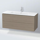 Duravit ME by Starck washbasin with L-Cube vanity unit with 2 pull-out compartments, with interior system in maple