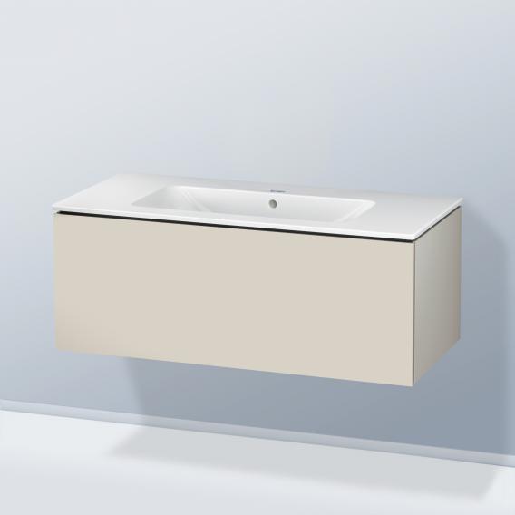 Duravit ME by Starck washbasin with L-Cube vanity unit with 1 pull-out compartment, with interior system in walnut