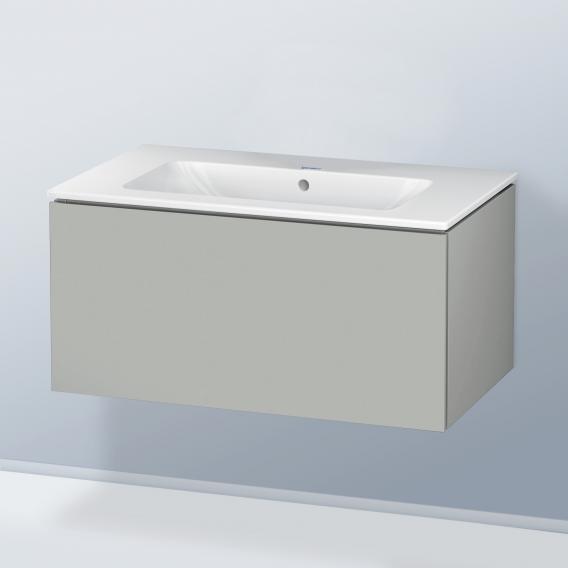 Duravit ME by Starck washbasin with L-Cube vanity unit with 1 pull-out compartment, with interior system in walnut