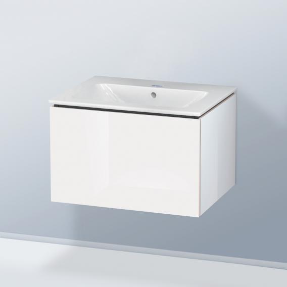 Duravit ME by Starck washbasin with L-Cube vanity unit with 1 pull-out compartment, with interior system in walnut