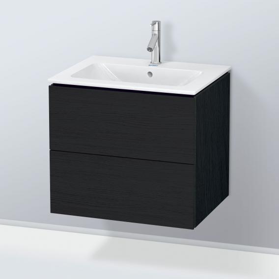 Duravit ME by Starck washbasin with L-Cube vanity unit with 2 pull-out compartments, with interior system in walnut