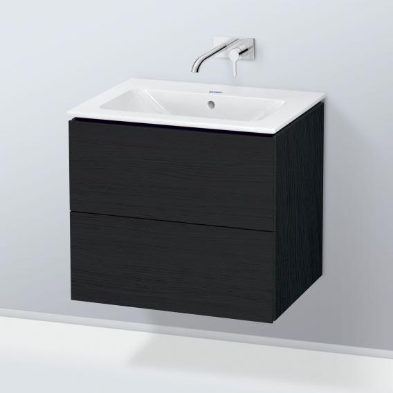 Duravit ME by Starck washbasin with L-Cube vanity unit with 2 pull-out compartments, with interior system in walnut