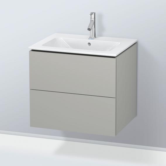 Duravit ME by Starck washbasin with L-Cube vanity unit with 2 pull-out compartments, with interior system in walnut