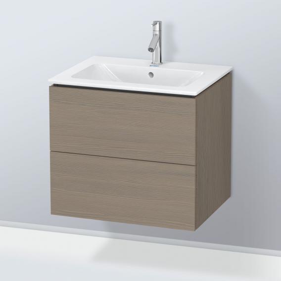 Duravit ME by Starck washbasin with L-Cube vanity unit with 2 pull-out compartments, with interior system in walnut