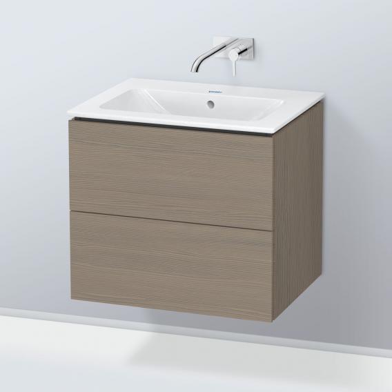 Duravit ME by Starck washbasin with L-Cube vanity unit with 2 pull-out compartments, with interior system in walnut