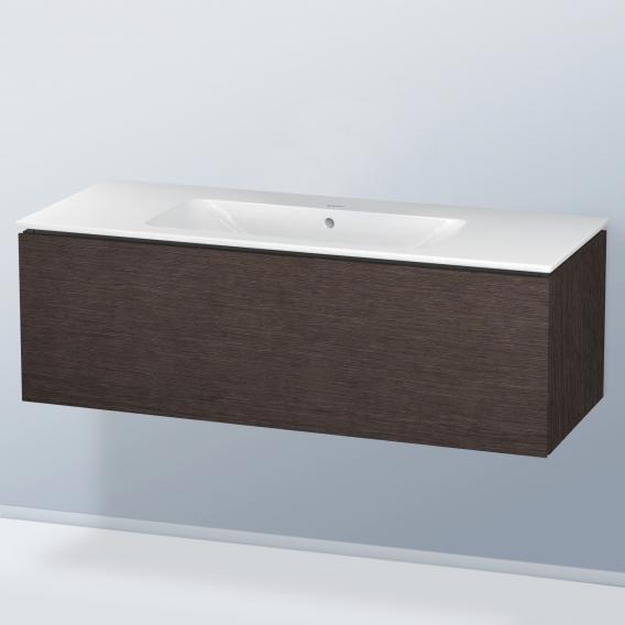 Duravit ME by Starck washbasin with L-Cube vanity unit with 1 pull-out compartment, with interior system in walnut