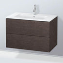 Duravit ME by Starck washbasin with L-Cube vanity unit with 2 pull-out compartments, with interior system in maple
