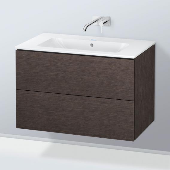 Starck 的 Duravit ME 洗臉盆，配有 L-Cube 梳妝台，附 2 個拉出式隔間，內部系統為楓木