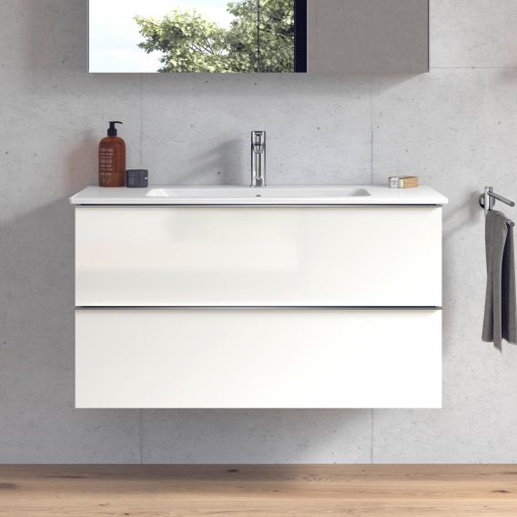 Duravit ME by Starck washbasin with Plinero vanity unit with 2 pull-out compartments