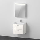 Duravit ME by Starck washbasin with XBase vanity unit and mirror cabinet