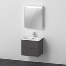 Duravit ME by Starck washbasin with XBase vanity unit and mirror cabinet