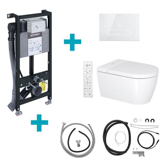 Duravit SensoWash® Starck f Lite 緊湊型淋浴座便器完整系統，用於牆壁安裝，帶馬桶座圈