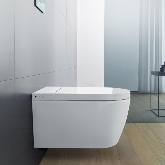 Duravit SensoWash® Starck f Plus 緊湊型淋浴座便器完整系統，用於牆壁安裝，帶馬桶座圈