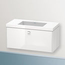 Duravit Vero Air 洗臉盆配有 Brioso 梳妝台和 1 個拉出式隔間