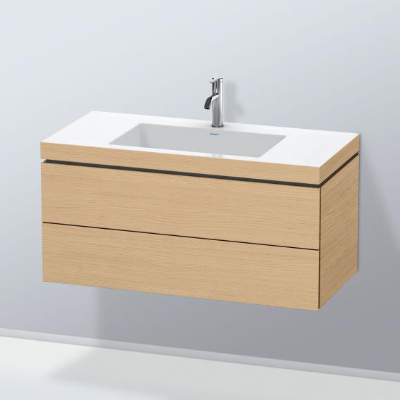 Duravit Vero Air washbasin with L-Cube vanity unit with 2 pull-out compartments, with interior system in walnut