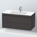 Duravit Vero Air 洗臉盆，配有 L-Cube 梳妝台，附 2 個拉出式隔間，無內部系統