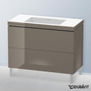 Duravit Vero Air 洗臉盆配有 L-Cube 梳妝台，附 2 個拉出式隔間，內部系統為楓木