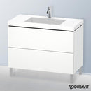 Duravit Vero Air 洗臉盆，配有 L-Cube 梳妝台，附 2 個拉出式隔間，無內部系統