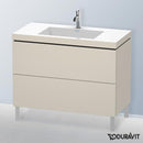 Duravit Vero Air 洗臉盆，配有 L-Cube 梳妝台，附 2 個拉出式隔間，無內部系統