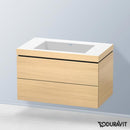 Duravit Vero Air 洗臉盆，配有 L-Cube 梳妝台，附 2 個拉出式隔間，無內部系統