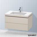 Duravit Vero Air 洗臉盆，配有 L-Cube 梳妝台，附 2 個拉出式隔間，無內部系統