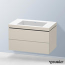 Duravit Vero Air 洗臉盆，配有 L-Cube 梳妝台，附 2 個拉出式隔間，無內部系統