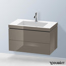 Duravit Vero Air 洗臉盆，配有 L-Cube 梳妝台，附 2 個拉出式隔間，無內部系統