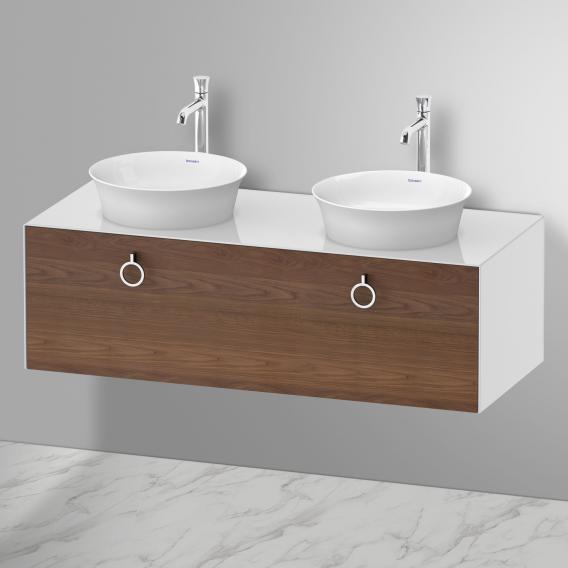 Duravit White Tulip 2 countertop washbasins with vanity unit with 1 pull-out compartment