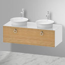 Duravit 白色鬱金香 2 個檯面洗臉盆，附梳妝台和 1 個拉出式隔間