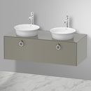 Duravit 白色鬱金香 2 個檯面洗臉盆，附梳妝台和 1 個拉出式隔間