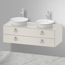 Duravit 白色鬱金香 2 檯面洗臉盆，附梳妝台，附 2 個拉出式隔間，內部系統為橡木