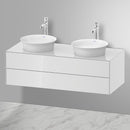 Duravit 白色鬱金香 2 檯面洗臉盆，附梳妝台，附 2 個拉出式隔間，內部系統為胡桃木