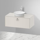 Duravit 白色鬱金香檯面洗臉盆，附梳妝台，附 1 個拉出式隔層，內部系統為胡桃木