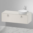 Duravit 白色鬱金香檯面洗臉盆，附梳妝台，附 1 個拉出式隔層，內部系統為胡桃木