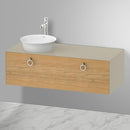 Duravit 白色鬱金香檯面洗臉盆，附梳妝台，附 1 個拉出式隔間，內部系統為橡木