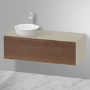 Duravit 白色鬱金香檯面洗臉盆，附梳妝台，附 1 個拉出式隔層，內部系統為胡桃木